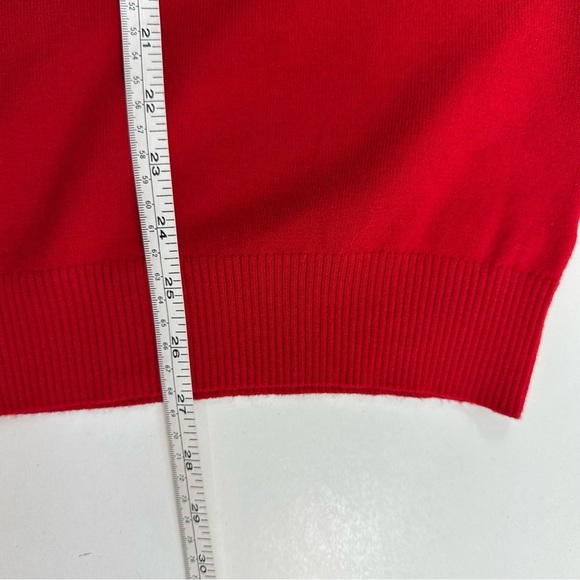 La Vila Milano Red Short Sleeve Cardigan Sweater Women’s Plus 1X Scalloped - Picture 7 of 9